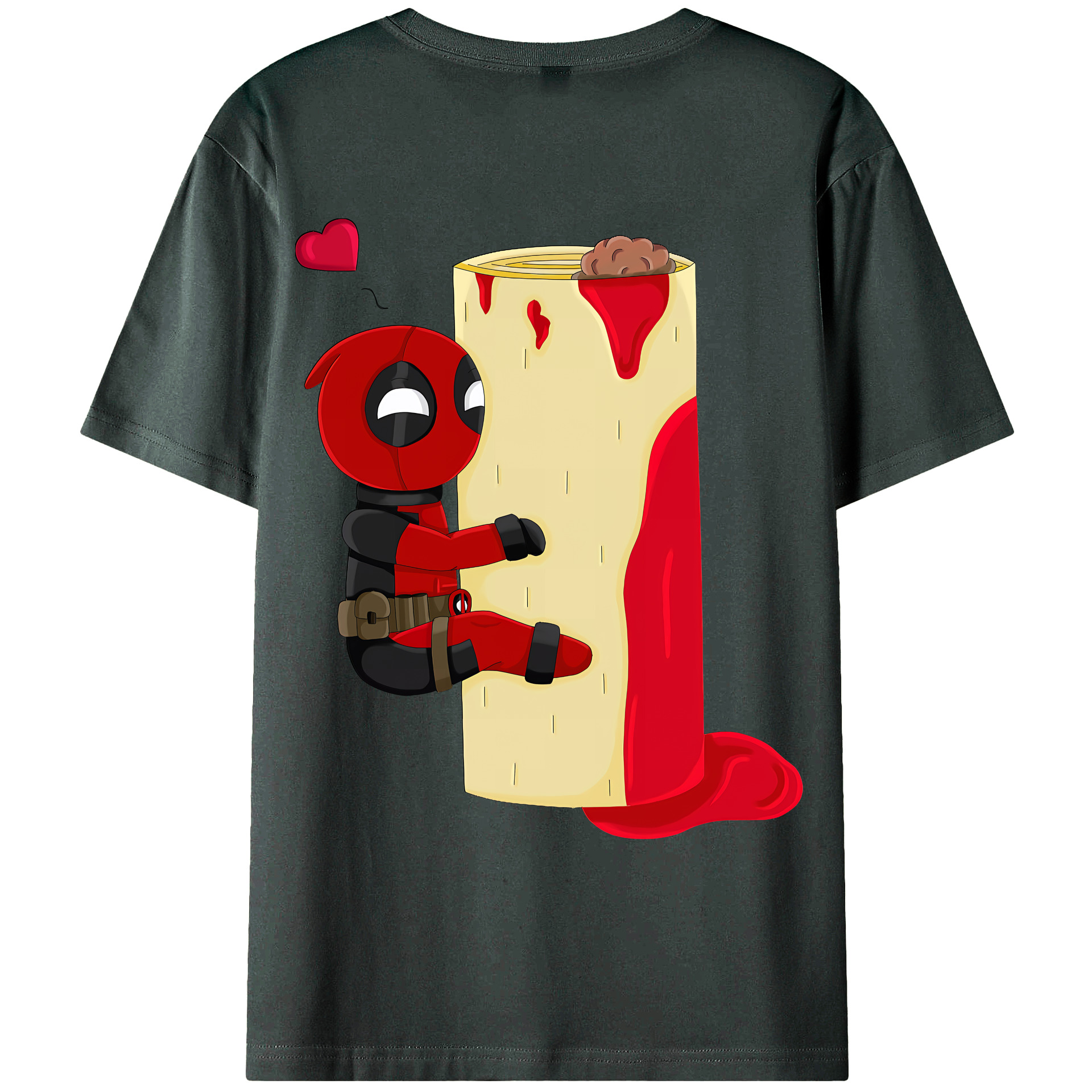 （画像用） Deadpool デッドプール 綿100％ メンズ半袖Tシャツ（バックプリント） 通気性